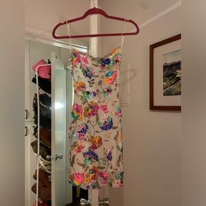 Rainbow sequin mini dress